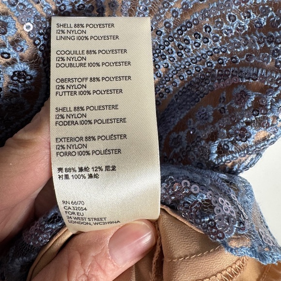 Free people night shimmers mini dress, sundown blue, size 6 - Picture 7 of 10